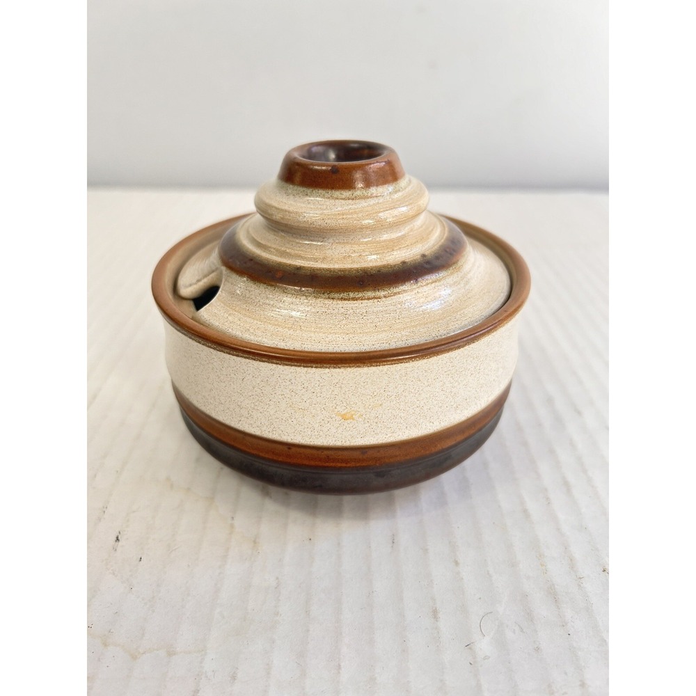 Denby Stoneware Potters Wheel Sugar Bowl Lid‎ Jam Jar Condiment Server England